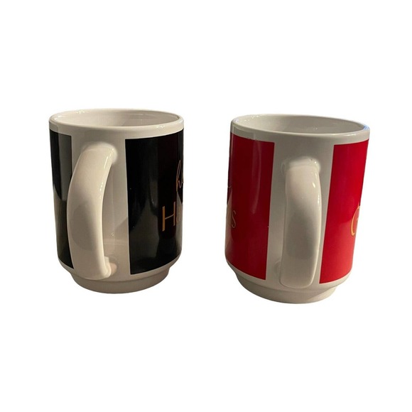 Set of 2 ~ Mugs “Hello Handsome; Hey Gorgeous” Red & Black - Picture 4 of 10